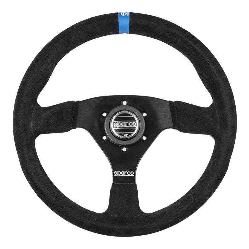 Volan Sparco R383 Logo Piele Intoarsa Neagra