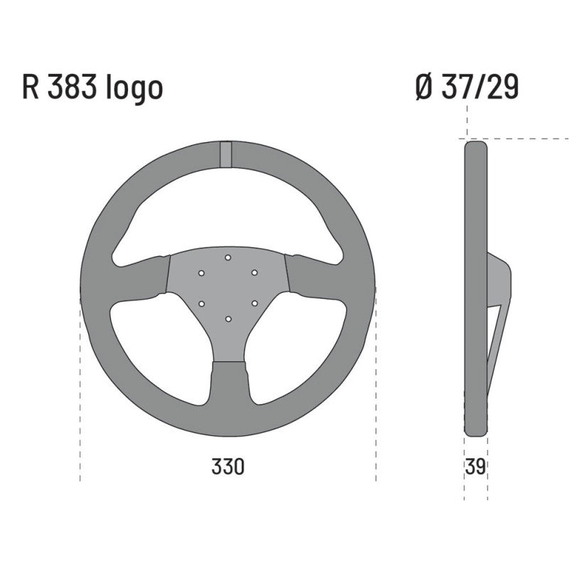 Volan Sparco R383 Logo Piele Intoarsa Neagra