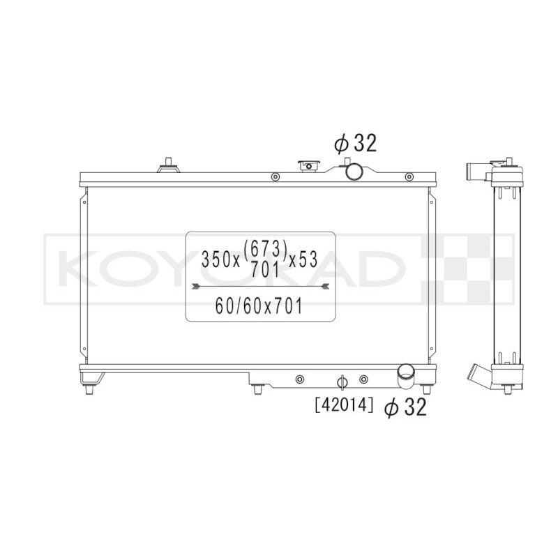 Radiator Aluminiu Koyorad 53 mm - Honda Civic EG6 si EG9 (1991-1995)